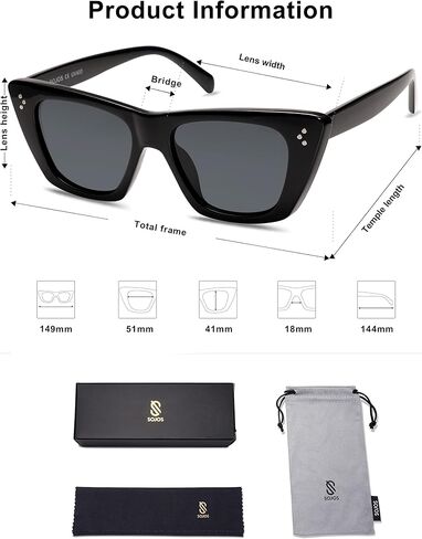 SOJOS Retro Trendy Cat Eye Polarized Sunglasses for Women Cute Stylish UV400 Sunnies SJ2199 in Saudi Arabia