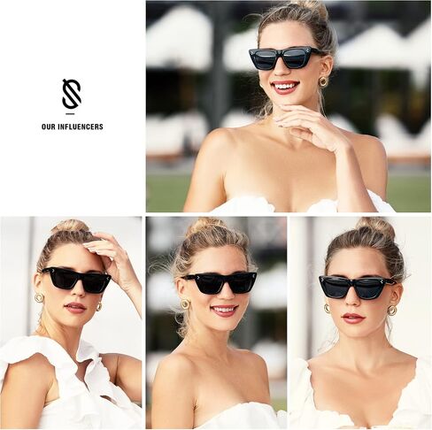 SOJOS Retro Trendy Cat Eye Polarized Sunglasses for Women Cute Stylish UV400 Sunnies SJ2199 in Saudi Arabia