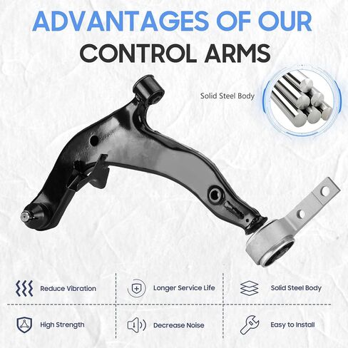 Front Lower Control Arms w/Ball Joints-Driver & Passenger Side Replacement Suspension Kits for 2003-2007 Nissan Murano K620558 K620559 (2PCs) in Saudi Arabia