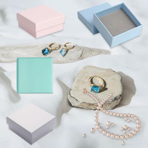 12pcs Small pink Cardboard Gift Jewelry Boxes for Necklace, Earring, Ring, Pendant, Bracelet, Anklet, Jewelry Holder，Bulk Gift Box jewelry display (Blue-Green) in Saudi Arabia