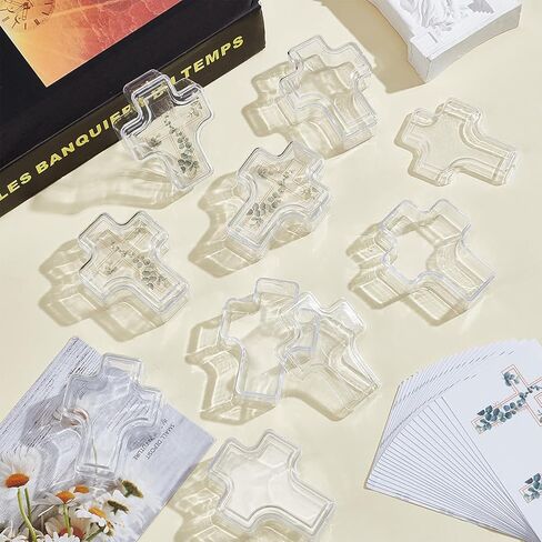 FREEBLOSS 60PCS First Holy Communion Cross Shape Box First Communion Gifts Cross Rosary Case with Stickers Decorative Keepsake Jewelry Holder for Ring Holder, 2.68x2x1in in Saudi Arabia