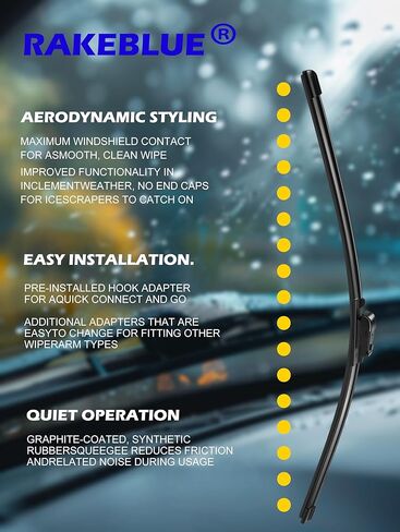 استبدال مساحات الزجاج الأمامي من السيليكون لشفرات ممسحة دودج دورانجو 2019-2023، 2011-2018 (مجموعة من 3)، شفرات ممسحة الزجاج الأمامي لسيارتي - 22 بوصة + 21 بوصة + 12 بوصة in Kuwait