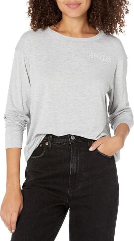 HUGO Women's Outline Logo Relaxed Fit Long Sleeve Shirt in Saudi Arabia