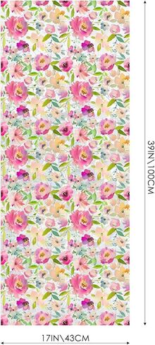 فيلم الخصوصية للنوافذ الزجاجية، ملصقات ثابتة مزخرفة بالزهور، لون نافذة قوس قزح لتزيين غرفة المنزل، ملصقات باب السيارة مع تأثير قزحي الألوان، قابلة للإزالة in Kuwait