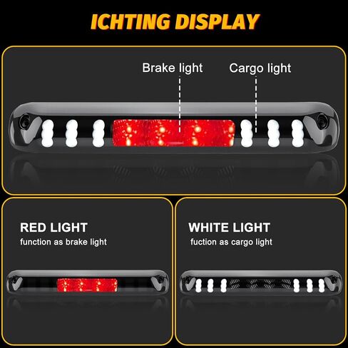 ضوء الفرامل الثالث الثالث، مصباح إيقاف LED عالي التثبيت لسيارة Chevy Silverado/GMC Sierra 1500 2500 3500HD 2007-2013، مصباح ضوء إيقاف البضائع الخلفي في المنتصف، 25890530 923-247 in Kuwait