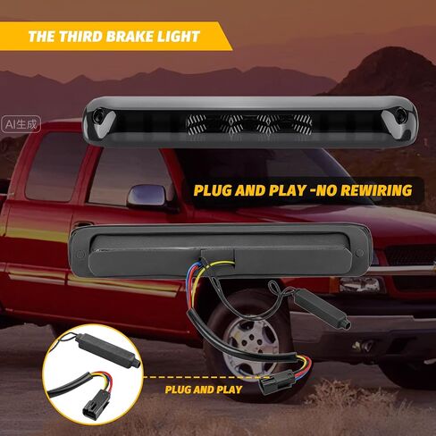 ضوء الفرامل الثالث الثالث، مصباح إيقاف LED عالي التثبيت لسيارة Chevy Silverado/GMC Sierra 1500 2500 3500HD 2007-2013، مصباح ضوء إيقاف البضائع الخلفي في المنتصف، 25890530 923-247 in Kuwait