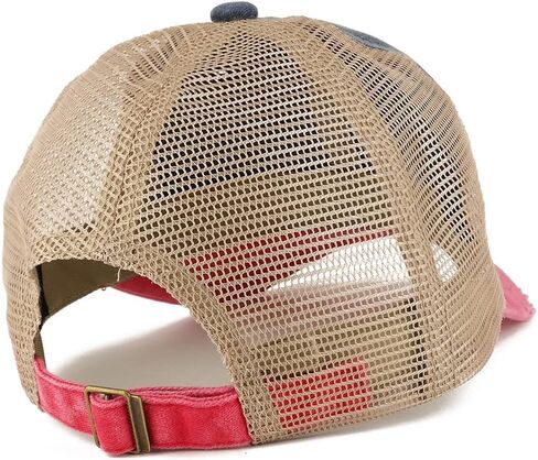 Trendy Apparel Shop South Dakota USA Flag Frayed Bill Trucker Mesh Back Cap in Saudi Arabia