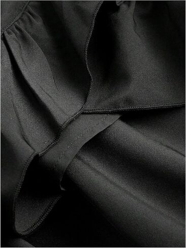 تنورة SOLY HUX النسائية متوسطة الطول مكشكشة بمقاس كبير وخصر مطاطي وحاشية غير متماثلة عالية ومنخفضة للصيف in Kuwait