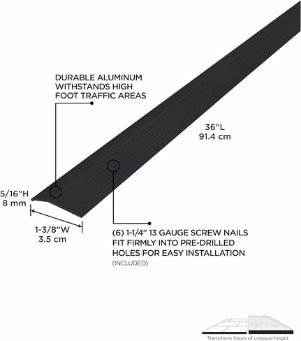 M-D Building Products 74187 1-3/8 in. X 36 in. Almond Aluminum Carpet Trim w/Screw Nails in Saudi Arabia