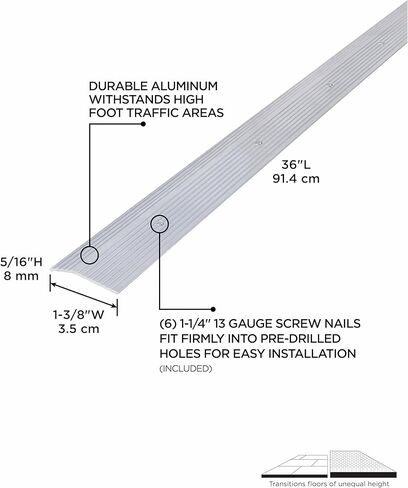 M-D Building Products 74187 1-3/8 in. X 36 in. Almond Aluminum Carpet Trim w/Screw Nails in Saudi Arabia