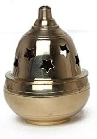Aditri Creation Brass Star Apple Shape akhand Oil Diya/Lamp Hindu Puja Religious Brass Oil Lamp Pooja Essential Diya for Indian Traditional Decoration ( 4 Inches Height) in Saudi Arabia