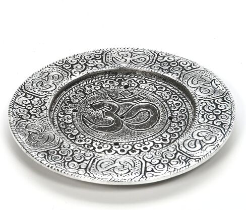 Hosley Tibetan Style Aluminum Incense Sticks Burner for Aromatherapy and Home Ambiance Aged Silver Finish 4.5" Diameter in Kuwait