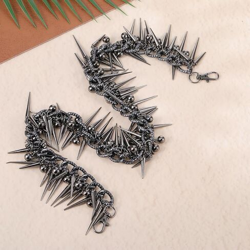 Rivet Layered Pants Chain, Punk Gothic Spike Jean Belt Trousers Chains, Pants Chain Accessory for Wallets and Keys, Gothic Unisex Belt Accessory, Cool Stylish Hip Hop Rock Goth Body Accessories in Saudi Arabia
