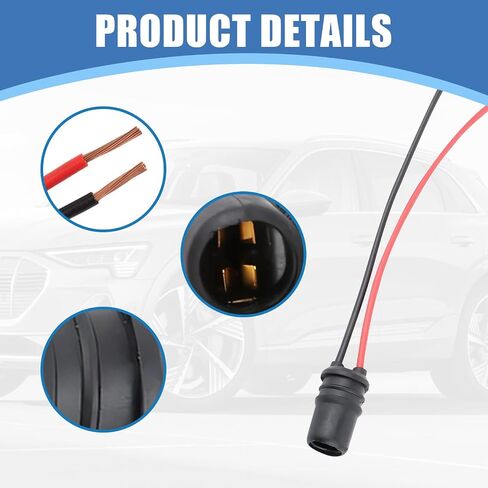 ijuicy 6 PCS Car 194 Bulb Socket, T10 Socket Pre-Wired Connector with Extension Pigtail Wiring Harness, Universal Light Bulb Socket for Car Dashboard Lights, Fog Lights, License Plate Lights (Round) in Saudi Arabia