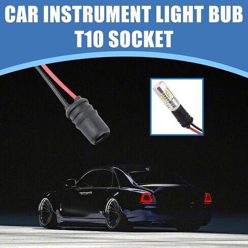 ijuicy 6 PCS Car 194 Bulb Socket, T10 Socket Pre-Wired Connector with Extension Pigtail Wiring Harness, Universal Light Bulb Socket for Car Dashboard Lights, Fog Lights, License Plate Lights (Round) in Saudi Arabia