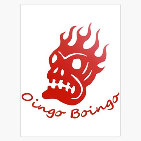Oingo Boingo Red Burning Skull Window Water Bottle Bumper Sticker Decal 5" in Saudi Arabia