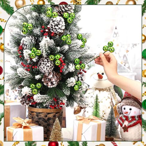 Syhood 12 Set 7.9 Inch Christmas Ball Ornaments on Wired Picks Shatterproof Xmas Ball Picks for Christmas Tree Vase Wreath Stairs Garland Decoration Supplies(Red,Green,Gold,Plastic) in Saudi Arabia