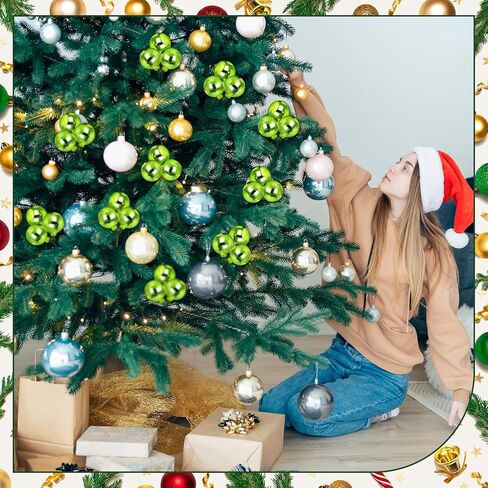 Syhood 12 Set 7.9 Inch Christmas Ball Ornaments on Wired Picks Shatterproof Xmas Ball Picks for Christmas Tree Vase Wreath Stairs Garland Decoration Supplies(Red,Green,Gold,Plastic) in Saudi Arabia