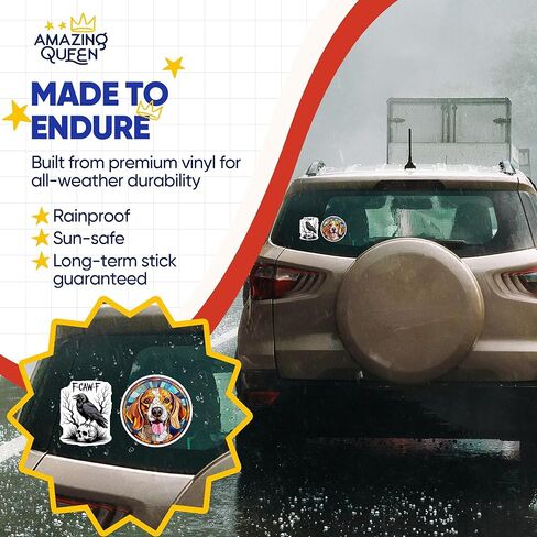 Raven Stickers - Gothic - Skull Art Decal - F CAW F - 2 Pack - - 5" Wide Design - Adheres to Laptops, Tumblers, and More - Made in The USA - AQS4049 in Kuwait