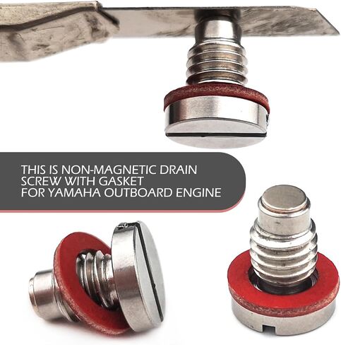 Shakas Oil Drain Plug, M8 x 1.25 Boat Outboard Oil Drain Screw, 90430-08020 90430-08003 90430-08801-00 Lower Gearbox Drain Washer, Compatible with Yamaha 4 Stroke Outboard Engines (Silver) in Saudi Arabia