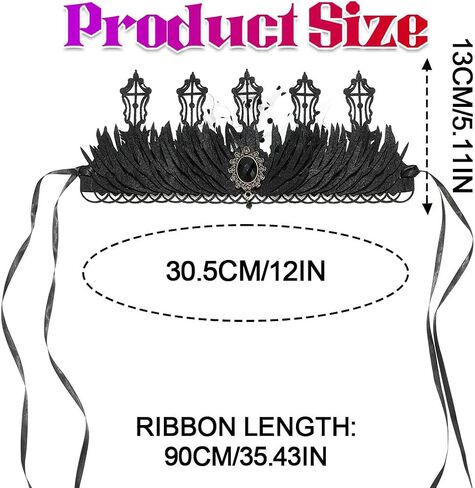 Black Gothic Headband Baroque Vintage Crown Headbands Crystal Headpiece Halloween Hair Accessories for Women in Saudi Arabia