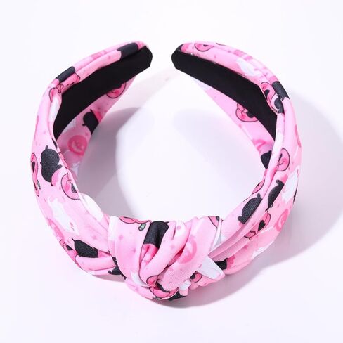 Halloween Headband Decorations for Women Pink Pumpkin Ghost Skull Print Knotted Headband Halloween Headwear Hair Accessories(Hocus Pocus) in Kuwait
