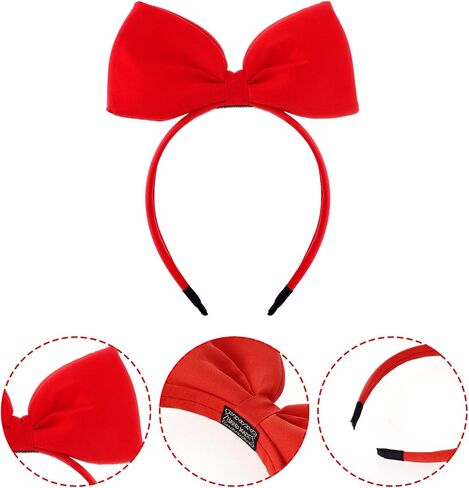 2Pcs Big Red Bow Headband Women Girls Cute Princess Hair Accessories for Halloween Costume Christmas Party in Saudi Arabia