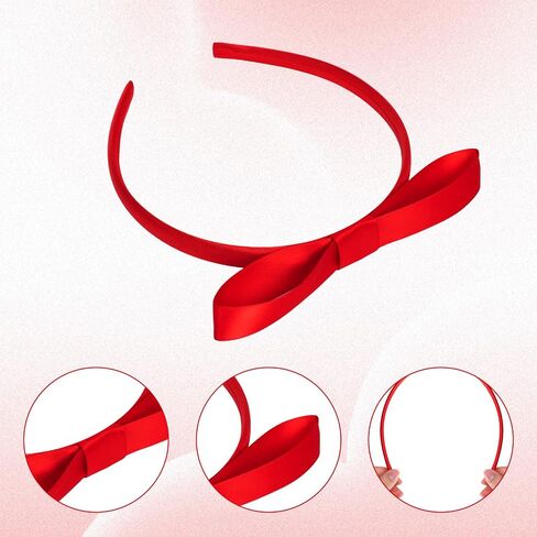 2Pcs Big Red Bow Headband Women Girls Cute Princess Hair Accessories for Halloween Costume Christmas Party in Saudi Arabia