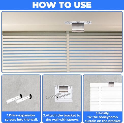 4 Pack Mounting Bracket with Metal Clip, Cordless Shade Bracket Mini Blind Brackets Hidden Window Blind Clips for Cordless Pleated Shades in Saudi Arabia