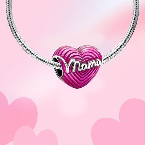 Love Heart Dangle Charm, 925 Sterling Silver Jewelry for Bracelets and Necklaces, Birthday Gift for Women in Saudi Arabia