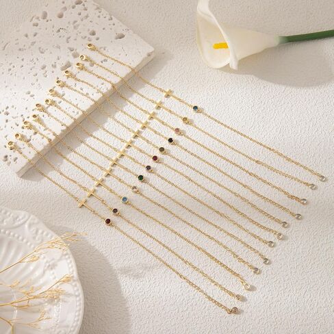 Dainty Birthstone Gold Cross Bracelets for Women Trendy 14K Real Gold Plated Inspirational Religious Faith Small Cross Bracelet Christian Baptism Birthday Gift for Women Minimalist Non Tarnish Jewelry in Saudi Arabia