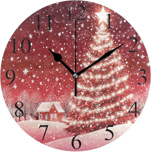 ساعة حائط بأوراق القيقب الخريفية صامتة غير موقوتة ديكورات ريفية للخريف وغرفة المطبخ والحمام وغرفة النوم وساعات دائرية 10 بوصة تعمل بالبطارية كوارتز تناظرية ساعة مكتب هادئة in Kuwait