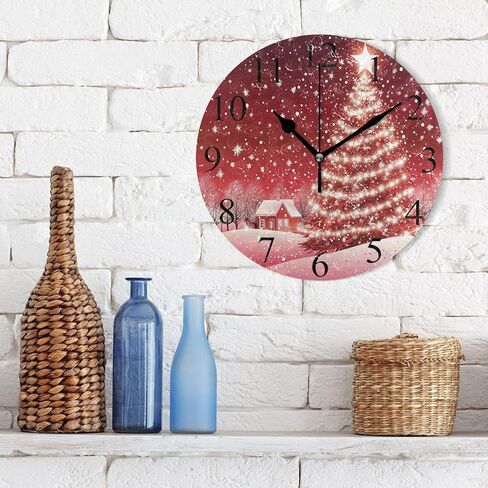 ساعة حائط بأوراق القيقب الخريفية صامتة غير موقوتة ديكورات ريفية للخريف وغرفة المطبخ والحمام وغرفة النوم وساعات دائرية 10 بوصة تعمل بالبطارية كوارتز تناظرية ساعة مكتب هادئة in Kuwait