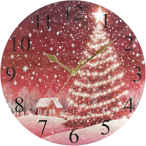 ساعة حائط بأوراق القيقب الخريفية صامتة غير موقوتة ديكورات ريفية للخريف وغرفة المطبخ والحمام وغرفة النوم وساعات دائرية 10 بوصة تعمل بالبطارية كوارتز تناظرية ساعة مكتب هادئة in Kuwait