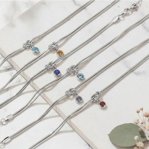 Gold Birthstone Bracelets for Women- Dainty Love Knot Snake Chain Bracelet Stack Adjustable, Trendy Personalized Friendship Birthday Christmas Jewelry Gifts for Mom Daughter Sister Friend in Saudi Arabia