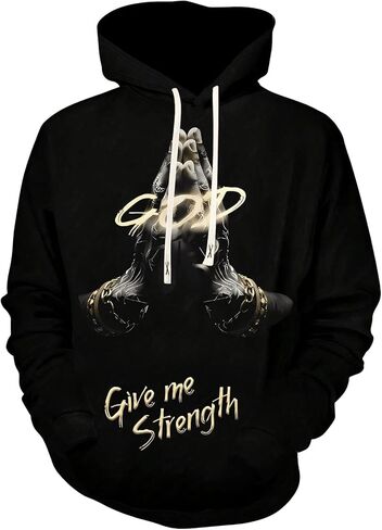Floerns Men's Graphic Long Sleeve Hooded Sweatshirts Letter Print Streetwear Oversized Hoodies Pullover in Saudi Arabia