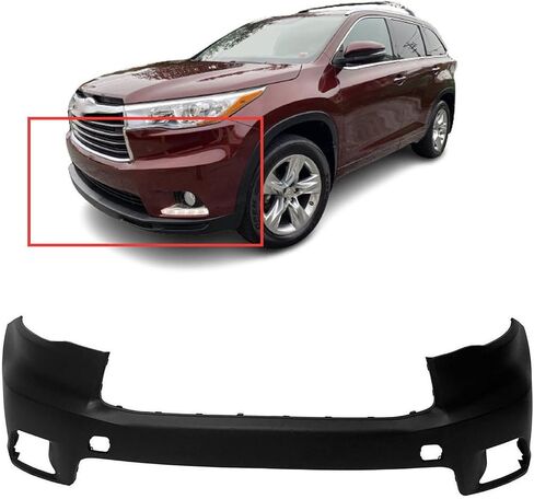 FitParts متوافق مع غطاء المصد العلوي الأمامي لسيارة Toyota Highlander 2014-2016. LE XLE هايبرد المحدودة. جديد ومعبى. بدون فتحات مستشعر مساعد ركن السيارة. TO1014102, 521190E925. in Saudi Arabia