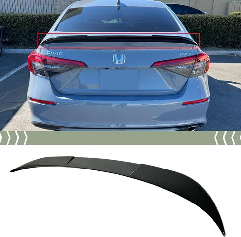 FITS 2022-2026 Honda Civic Sedan Glossy Black Duckbill Style HIGH Kick Trunk Spoiler in Saudi Arabia