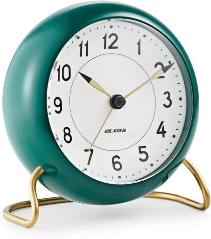 Arne Jacobsen Table Clock Diameter 11 cm Station Original Design Snooze Function Blue in Saudi Arabia