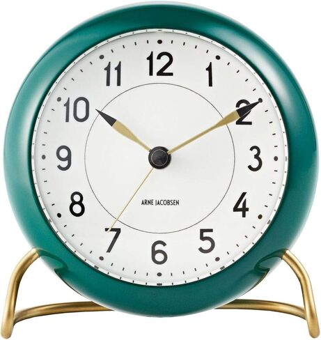 Arne Jacobsen Table Clock Diameter 11 cm Station Original Design Snooze Function Blue in Saudi Arabia