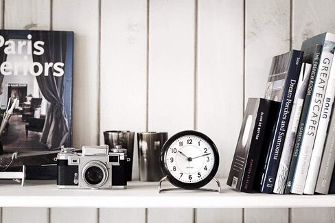 Arne Jacobsen Table Clock Diameter 11 cm Station Original Design Snooze Function Blue in Saudi Arabia