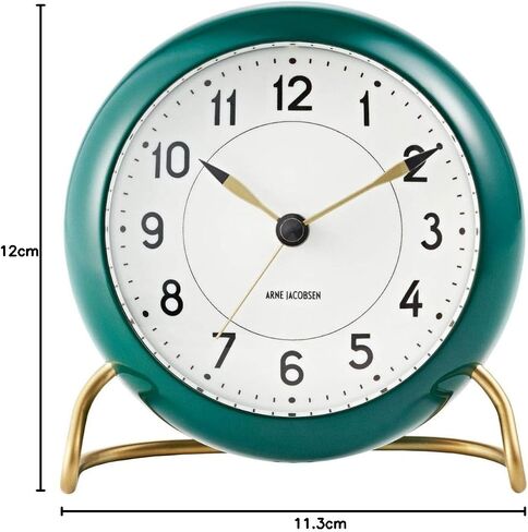 Arne Jacobsen Table Clock Diameter 11 cm Station Original Design Snooze Function Blue in Saudi Arabia