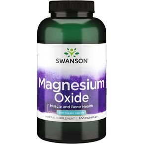 Swanson Magnesium Bone & Muscle Health Support 200 Milligrams (2 Caps per 400 mg Serving Magnesium Oxide) 500 Capsules in Kuwait