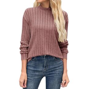 WNEEDU 2025 Women's Lightweight Mock Turtleneck Tunic Tops Long Sleeve Shirts - Comfortable Trendy Casual Shirts in Kuwait