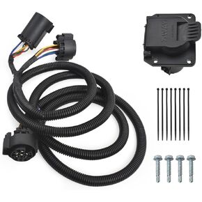 7-Foot 7-Pin Truck Bed Trailer Wiring Plug Harness Extension for Fifth-Wheel and gooseneck Trailers Compatible with Chevy/Dodge/Ford/GMC/Nissan/Toyota/Ram for gooseneck Trailers 56070 in Saudi Arabia