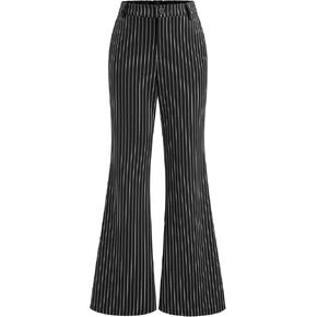 CIDER Women's Striped Bell Bottom Pants High Waist Flare Trousers in Saudi Arabia