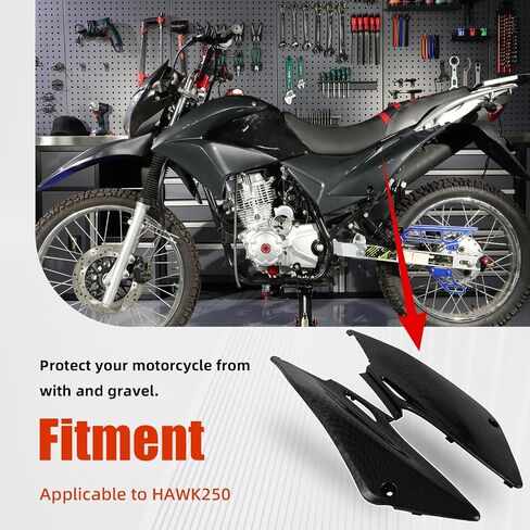 Rear Side Fender Plastics for Hawk 250,Fairing Guard Panel Cover for Hawk 250cc - Black in Kuwait
