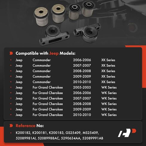 A-Premium 6 x Front Lower Control Arm Bushing Kit, Compatible with Jeep WK Series Grand Cherokee 2005-2010, XK Series Commander 2006-2010 in Saudi Arabia