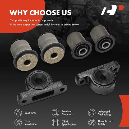 A-Premium 6 x Front Lower Control Arm Bushing Kit, Compatible with Jeep WK Series Grand Cherokee 2005-2010, XK Series Commander 2006-2010 in Saudi Arabia