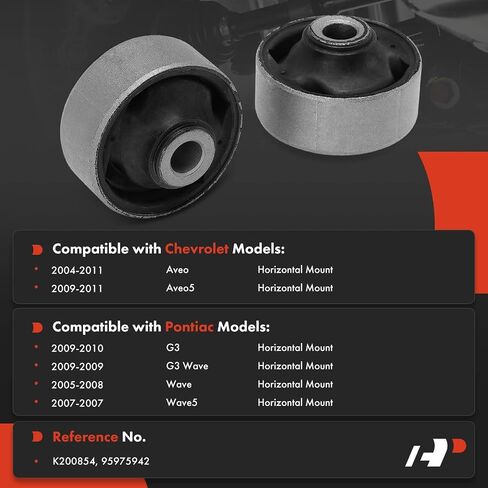 A-Premium 2 x Front Rearward Lower Control Arm Bushing Kit, Compatible with Chevrolet Aveo 2004-2011, Aveo5 2009-2011 & Pontiac G3 2009-2010, G3 Wave 2009, Wave 2005-2008, Wave5 2007 in Saudi Arabia
